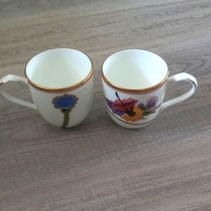 SET OF RARE NORITAKE SUMMER/WINTER BONE CHINA CUPS